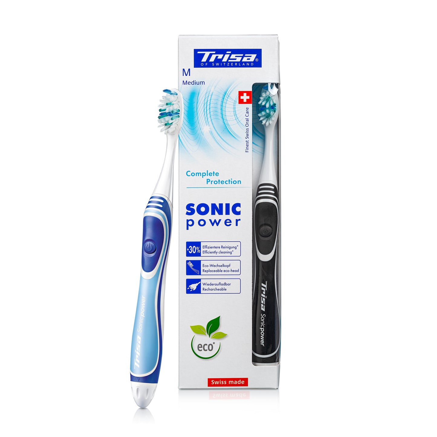 TRISA Sonicpower Complete Protection Accu electric toothbrush with rechargeable design and complete protection brush head