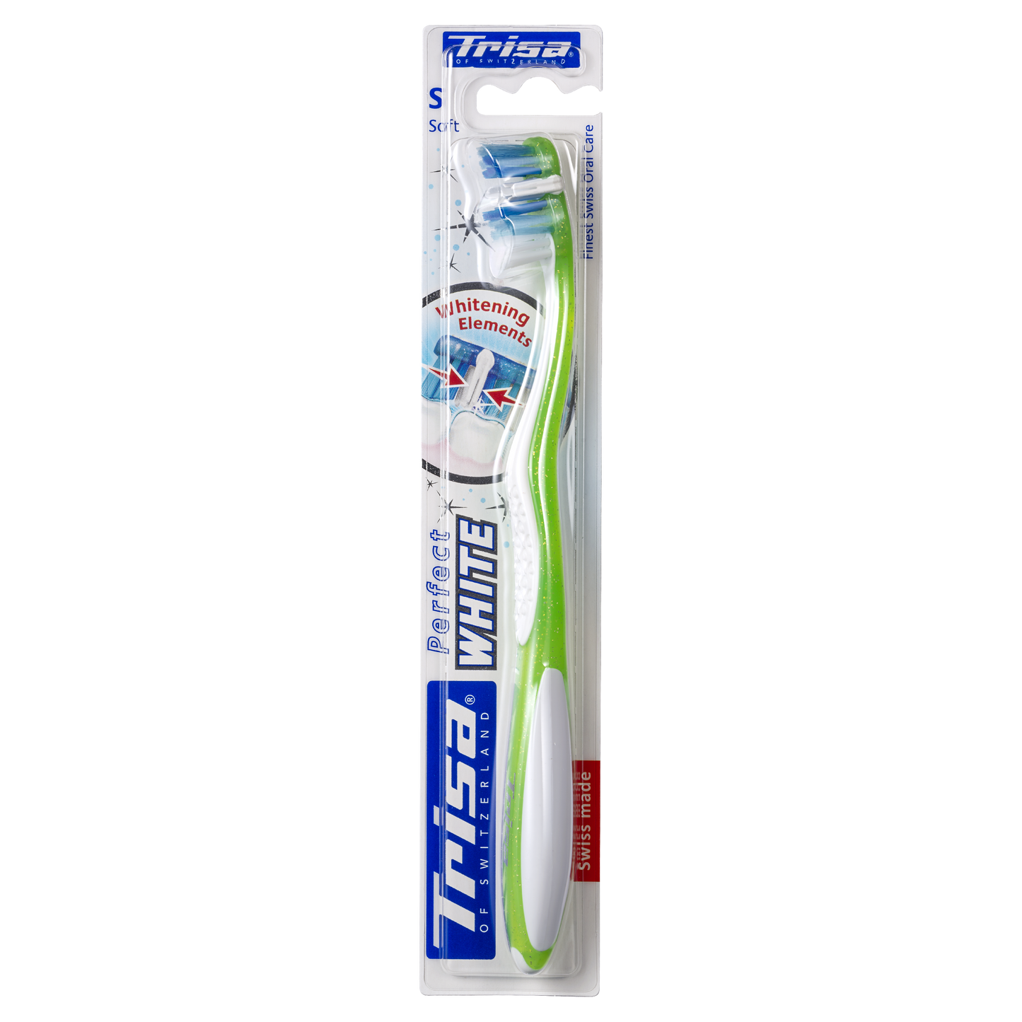 Swiss-made TRISA Perfect White toothbrush in originalpackaging