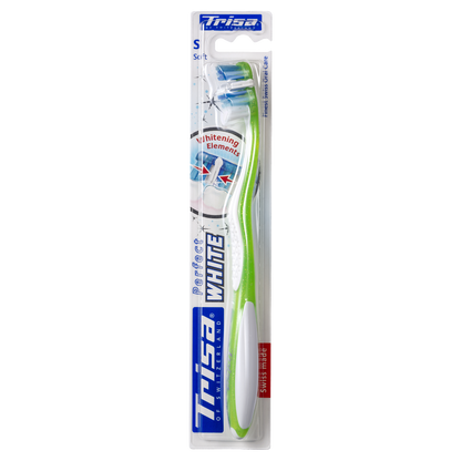 Swiss-made TRISA Perfect White toothbrush in originalpackaging