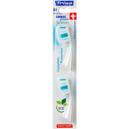 TRISA Sonicpower Complete Protection replacement heads package. 2 heads for sonic toothbrushes
