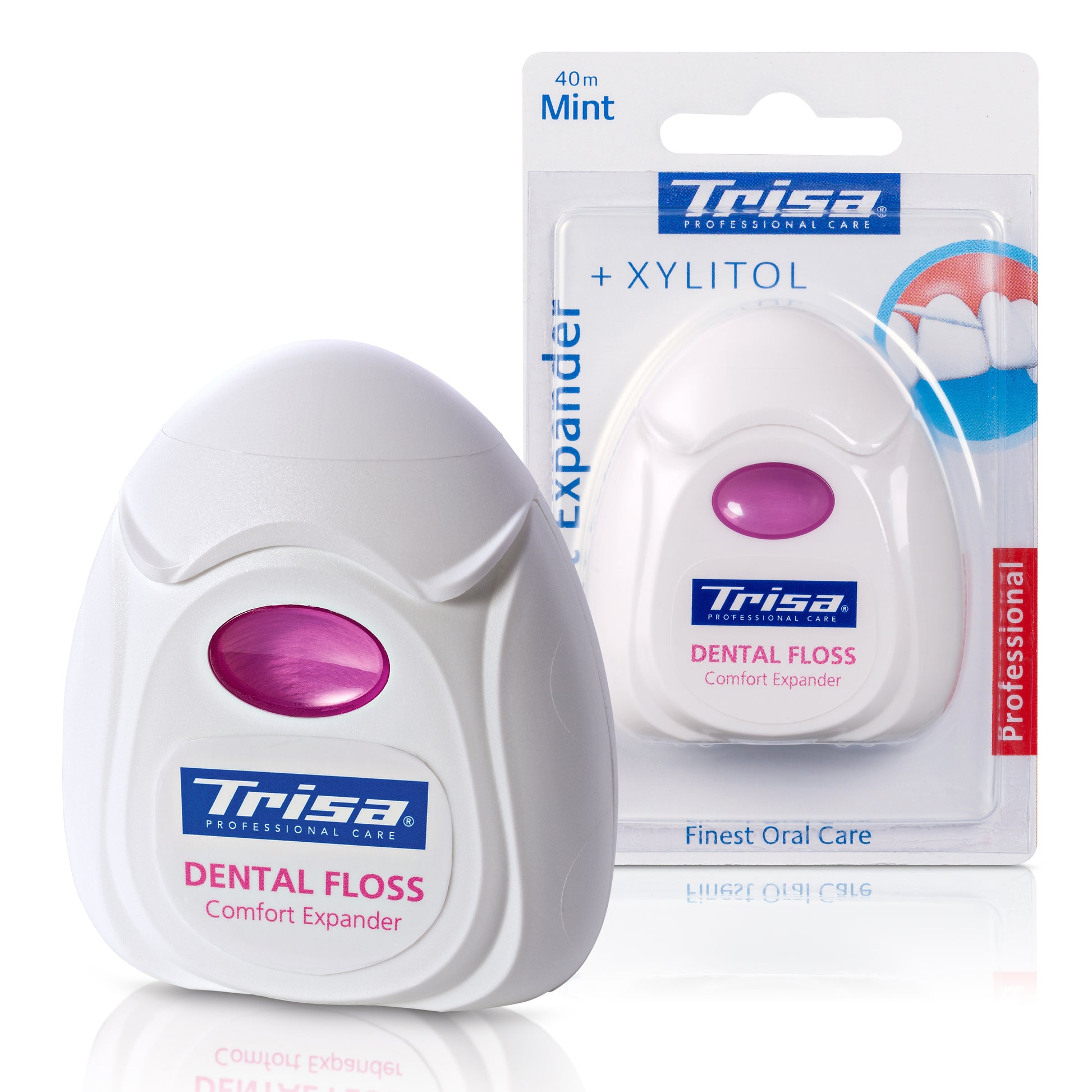 TRISA Comfort Expander Dental Floss 40 m with mint flavour and xylitol