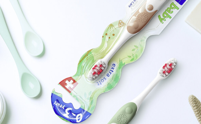 TRISA baby and toddler toothbrush range displayed together for a gentle and age-appropriate oral care overview.
