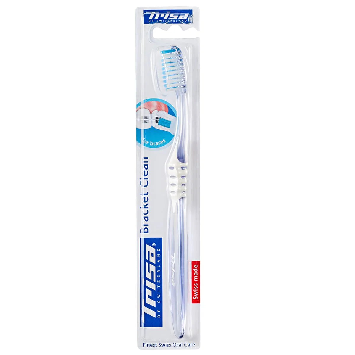 TRISA Bracket Brush manual toothbrush with bi-level bristles for braces and orthodontic cleaning